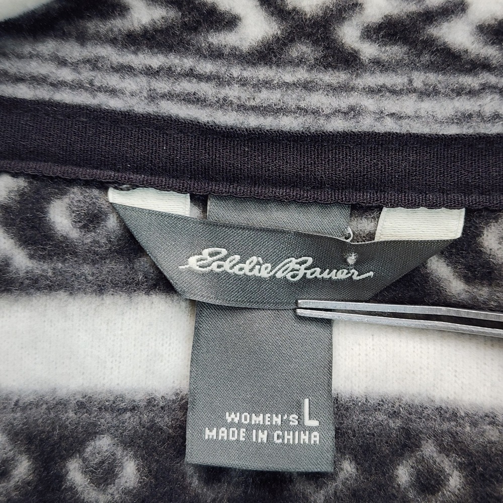 Eddie Bauer Womens Aztec Geometric Fleece Gorpcore Quarter Zip Pullover Size L - Picture 4 of 7